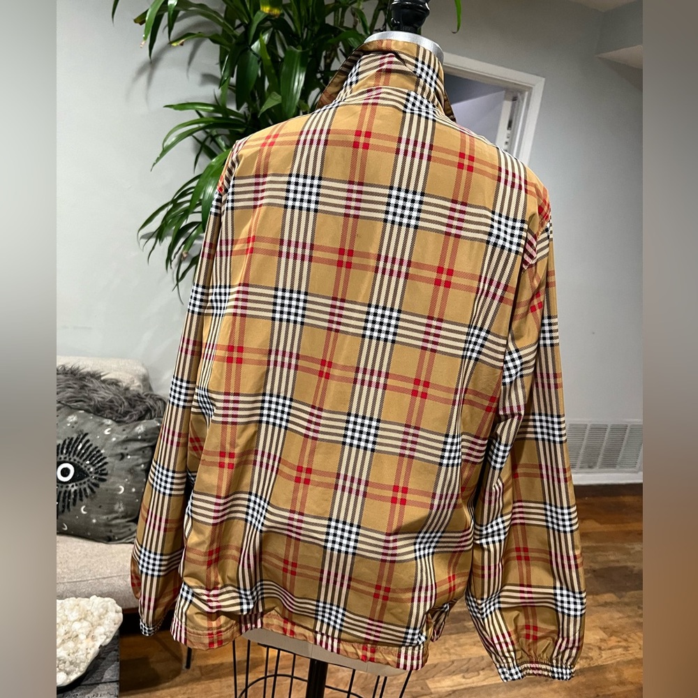 Catalina Plaid Windbreaker Drawstring Rain Jacket Fall Designer Vibes L 14 16 - Picture 4 of 6